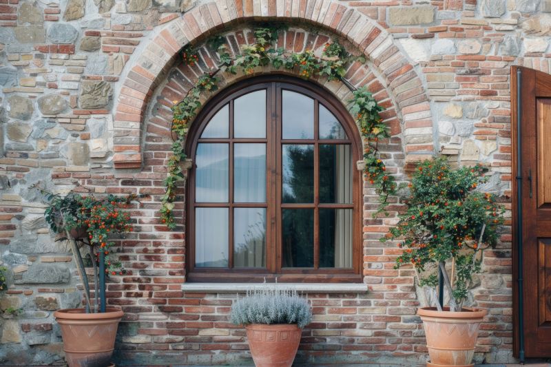 Arched window accentuating a home's facade