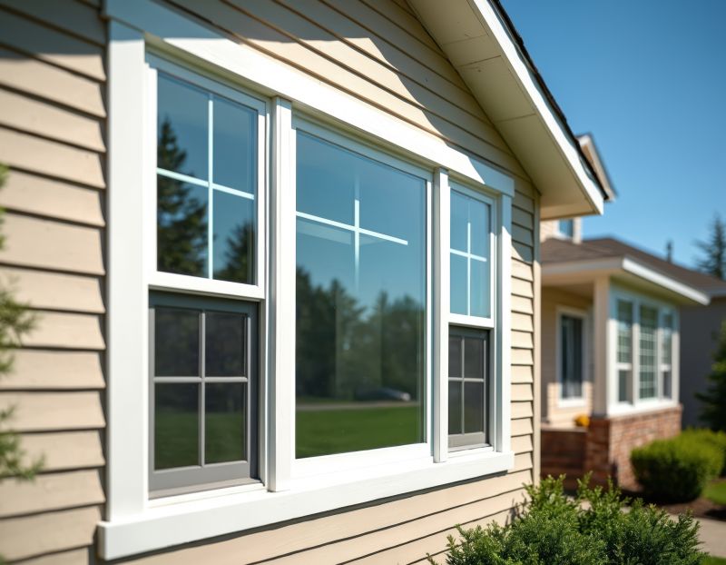 New double-hung windows on a home